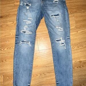 Aeropostale Jeans Mens 32x30 Blue Super Skinny Distressed